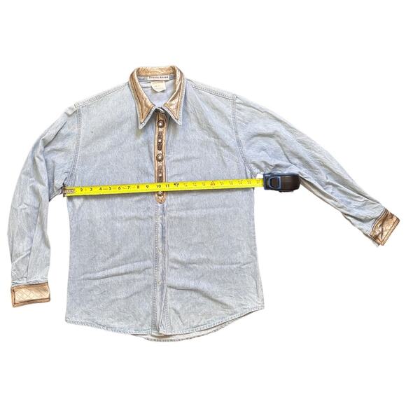 Vintage Denim Shirt – Rhinestone Buttons Western Style - Picture 4 of 9